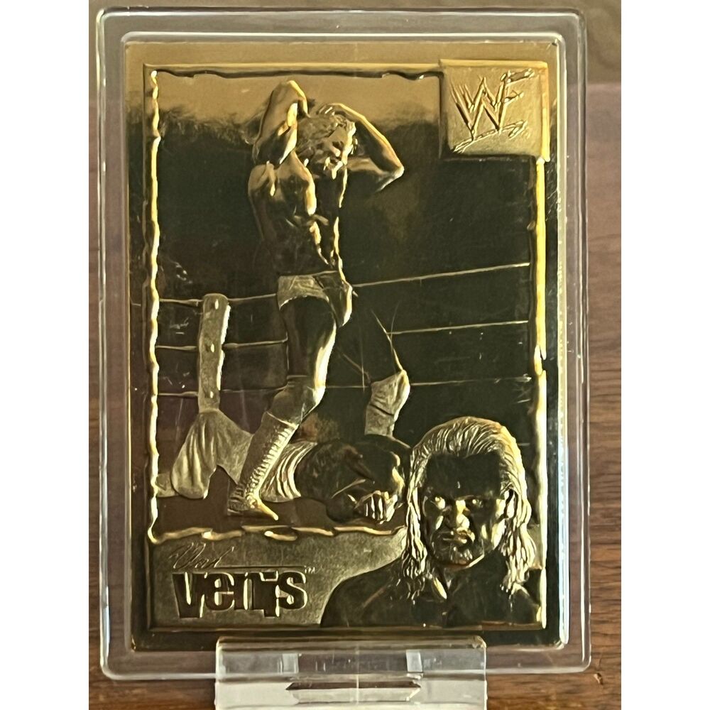 Vintage Danbury Mint 2000 WWF Wrestling 22kt gold card Val Venis #8